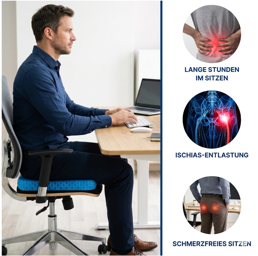 EaseGel Gelkissen — Ergonomisches Sitzkissen gegen Rückenschmerzen