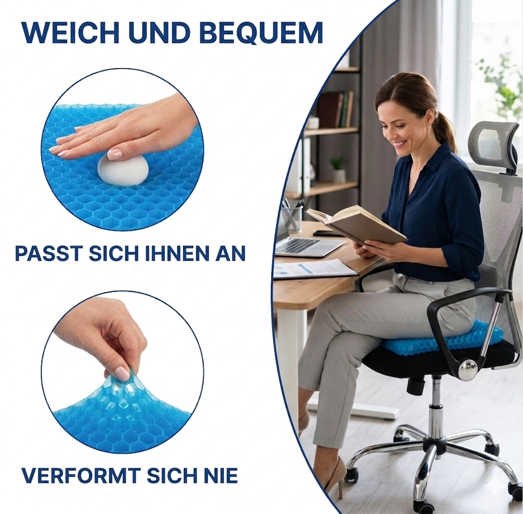 EaseGel Gelkissen — Ergonomisches Sitzkissen gegen Rückenschmerzen
